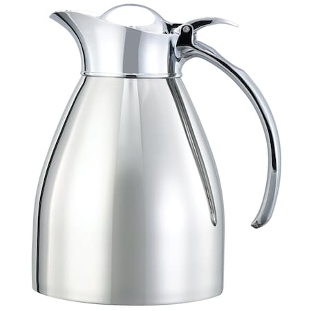 Service Ideas Marquette Series Flip Top Stainless Vacuum Insulated Carafe, 20 Ounce, Polished MAR06PS
